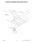 Diagram for 02 - Cooktop, Burner And Grate Parts