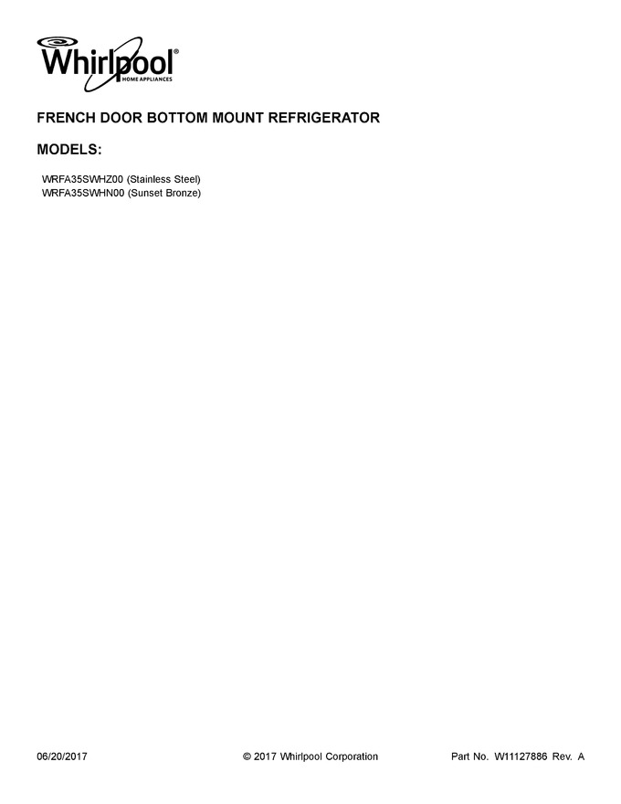 Diagram for WRFA35SWHN00