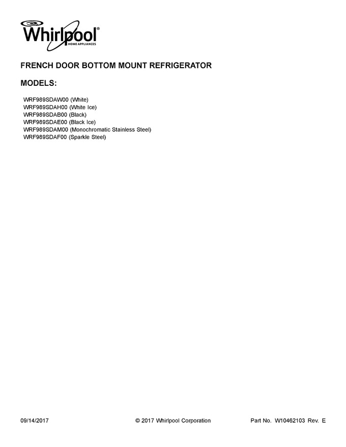 Diagram for WRF989SDAF00