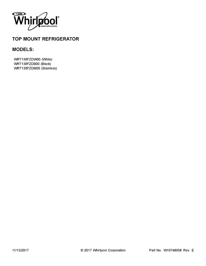 Diagram for WRT138FZDB00
