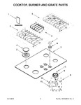 Diagram for 02 - Cooktop, Burner And Grate Parts