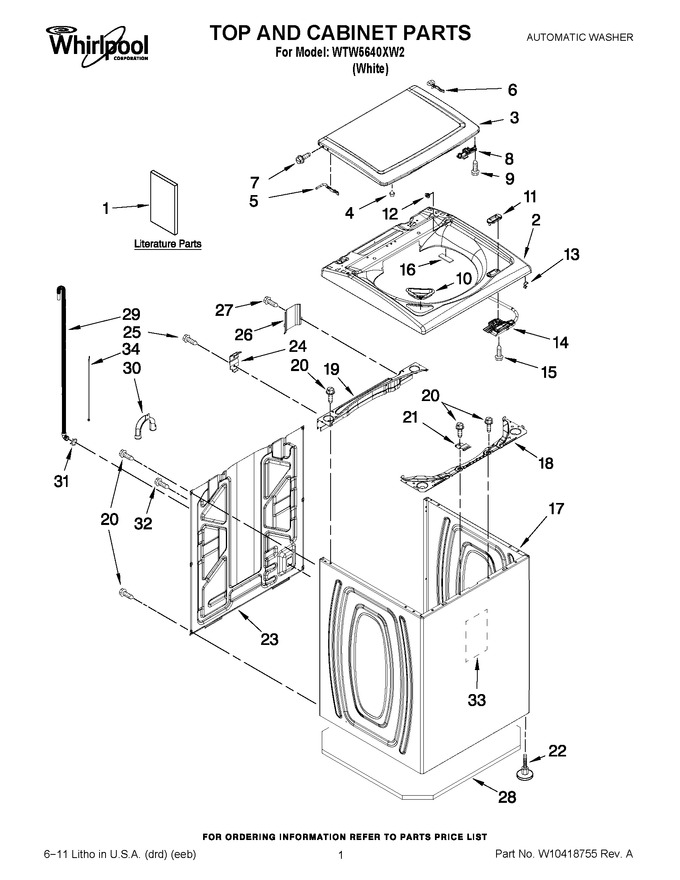 Diagram for WTW5640XW2
