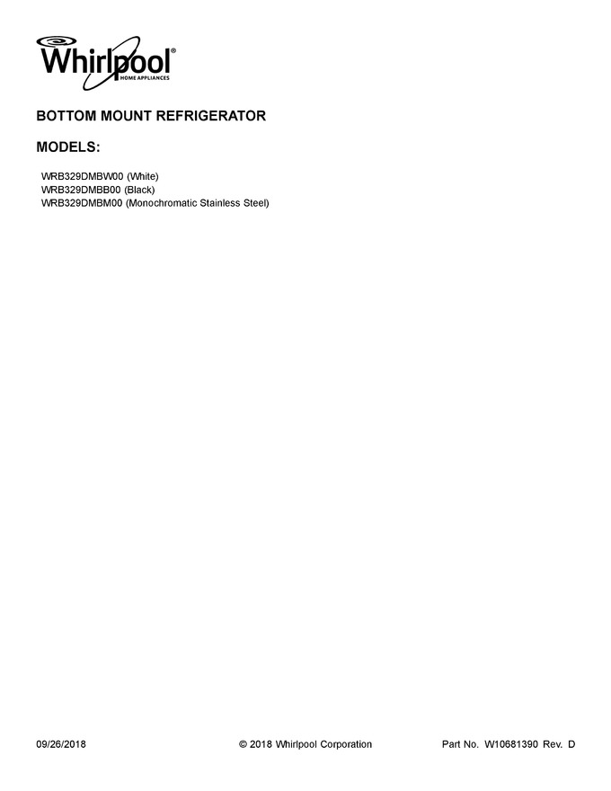 Diagram for WRB329DMBW00