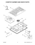 Diagram for 02 - Cooktop, Burner And Grate Parts