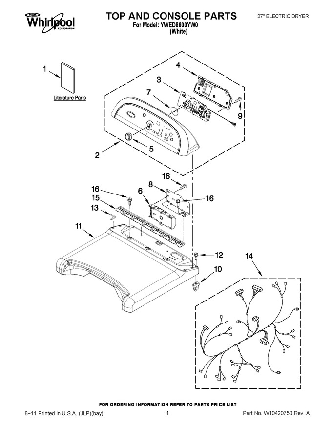 Diagram for YWED8600YW0