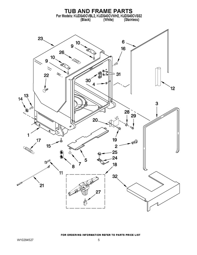 Diagram for KUDS40CVWH2
