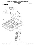 Diagram for 01 - Cooktop, Burner And Grate Parts