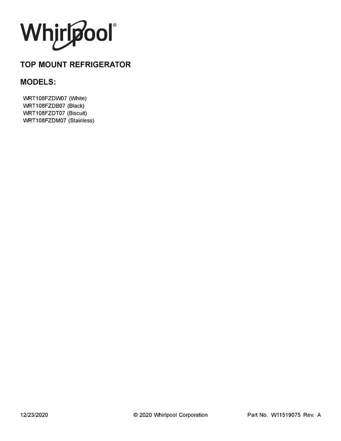 Diagram for WRT108FZDM07