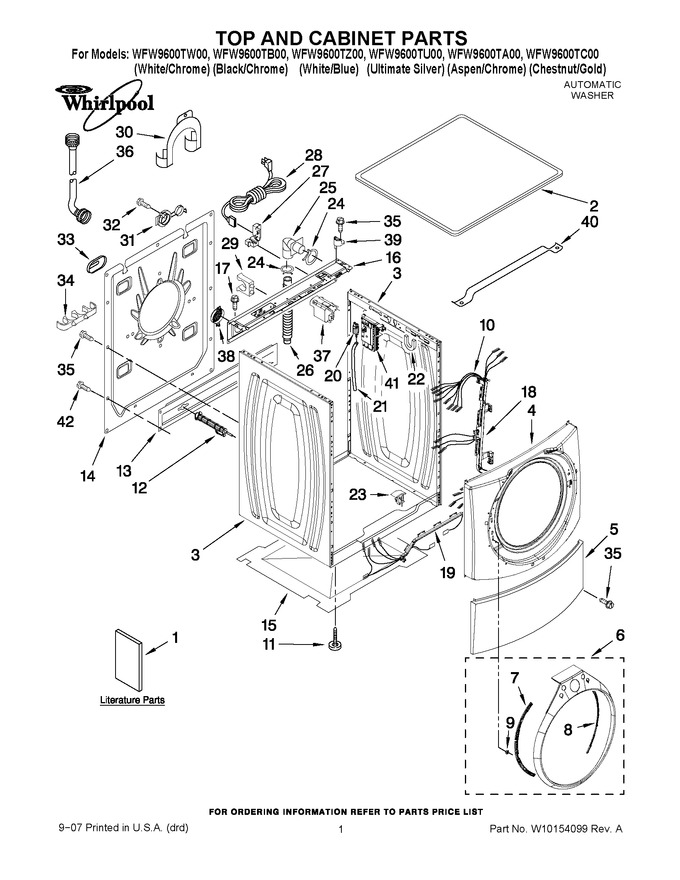 Diagram for WFW9600TU00