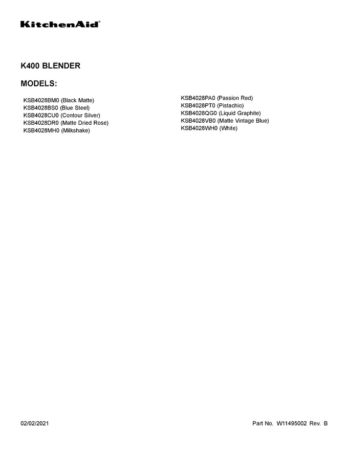 Diagram for KSB4028PA0