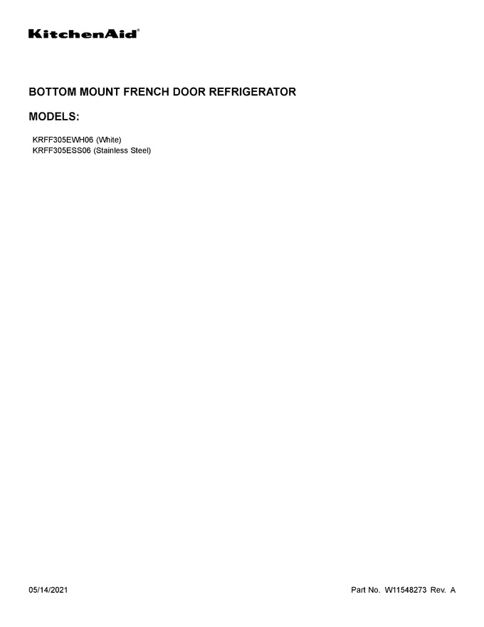 Diagram for KRFF305EWH06