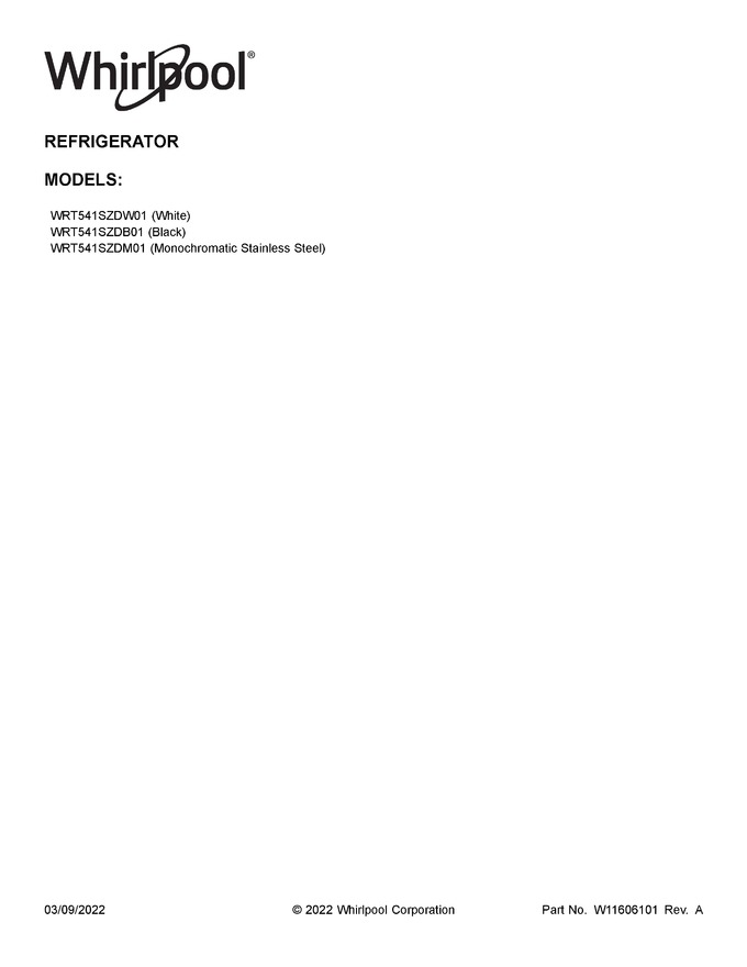 Diagram for WRT541SZDW01