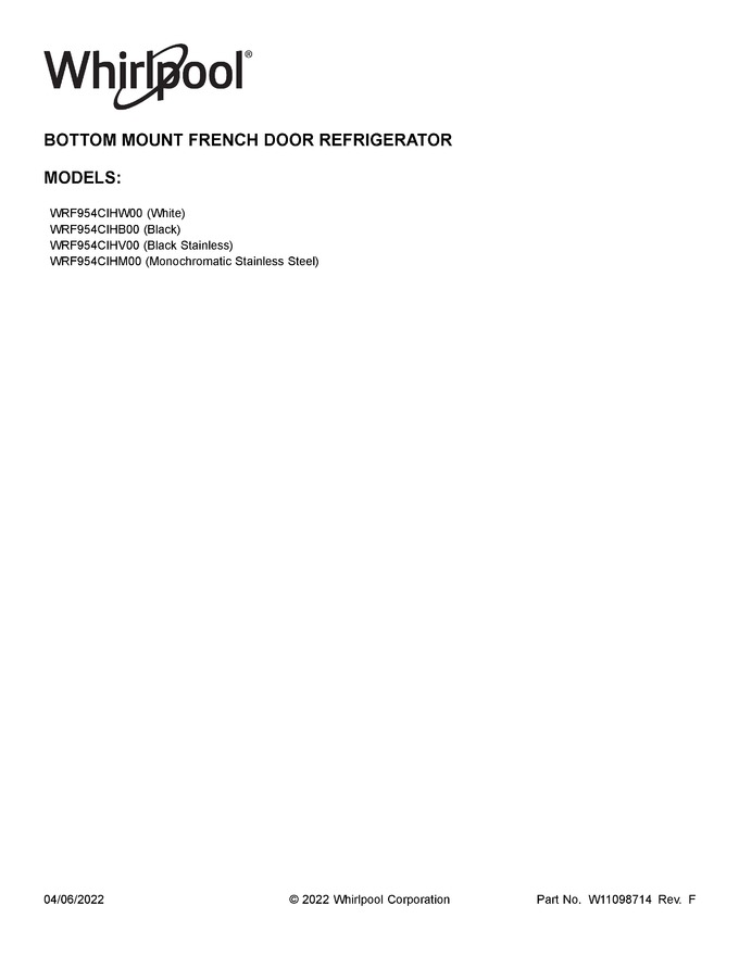 Diagram for WRF954CIHV00