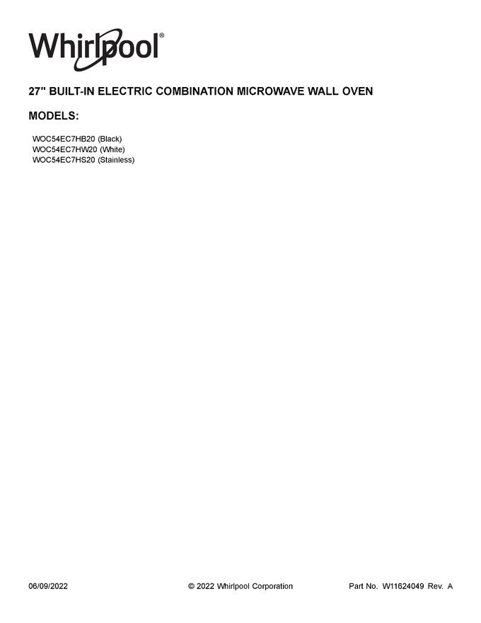 Diagram for WOC54EC7HB20