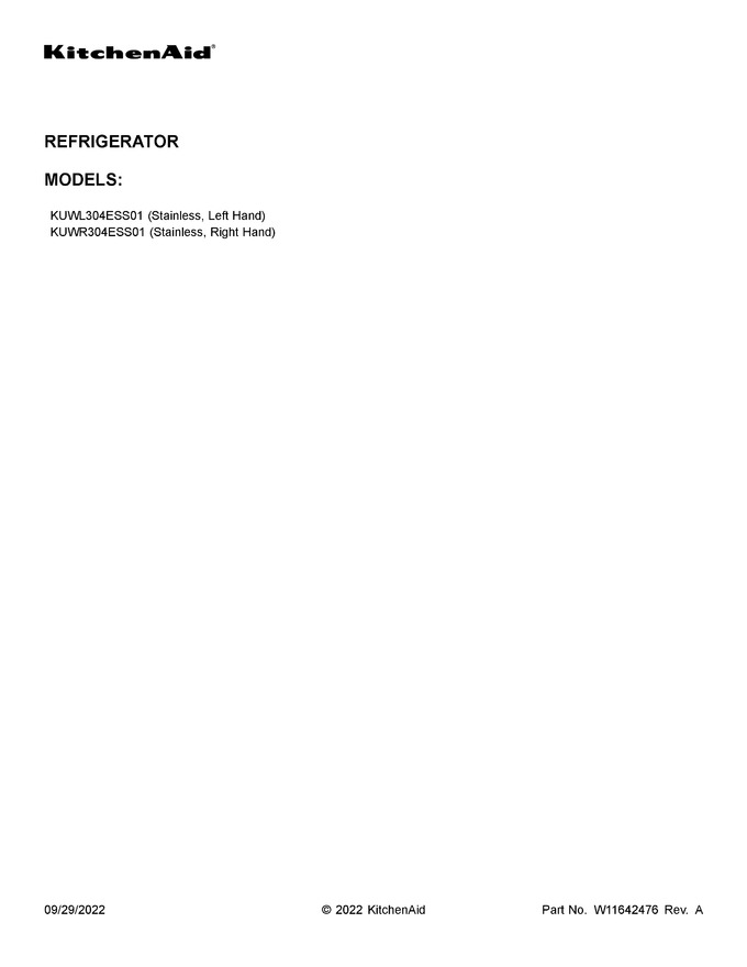 Diagram for KUWL304ESS01