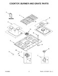 Diagram for 02 - Cooktop, Burner And Grate Parts