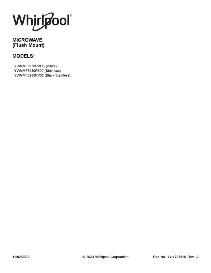 Diagram for YWMMF5930PV00