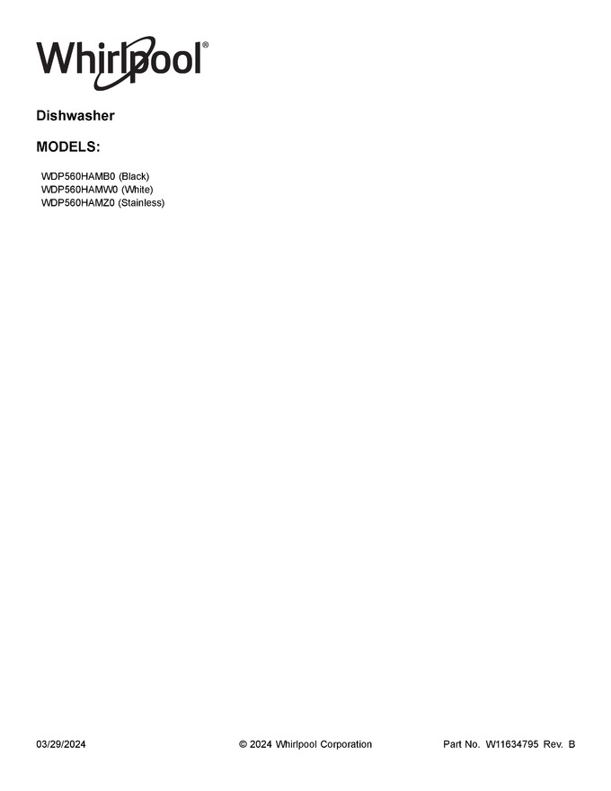 Diagram for WDP560HAMW0