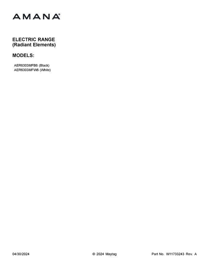 Diagram for AER6303MFW6