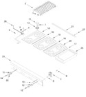 Diagram for Cooktop, Burner, And Grate Parts