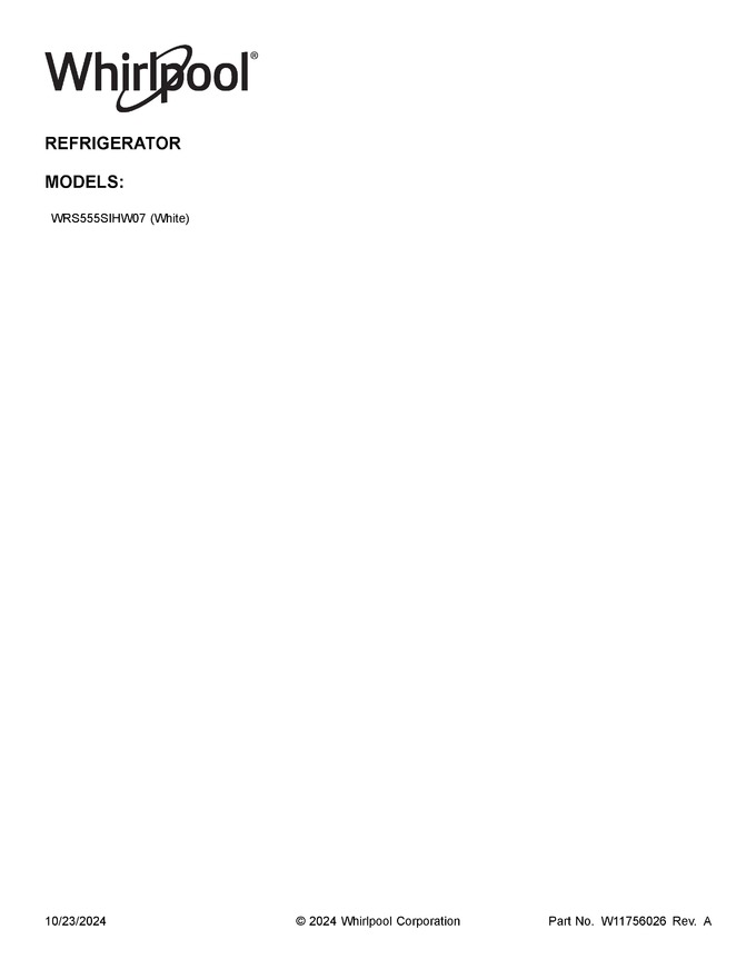 Diagram for WRS555SIHW07