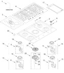 Diagram for Cooktop, Burner And Grate Parts