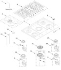 Diagram for Cooktop, Burner And Grate Parts