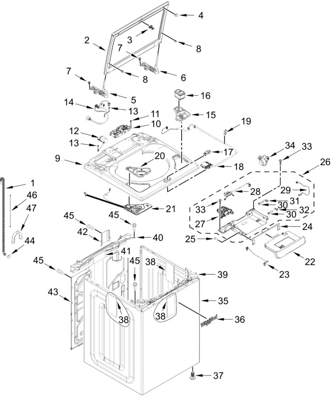 Diagram for WTW8127LW3