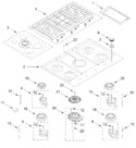 Diagram for Cooktop, Burner And Grate Parts