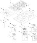 Diagram for Cooktop, Burner And Grate Parts