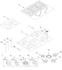 Diagram for Cooktop, Burner And Grate Parts