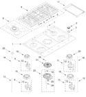 Diagram for Cooktop, Burner And Grate Parts