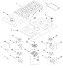 Diagram for Cooktop, Burner And Grate Parts