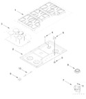 Diagram for Cooktop, Burner And Grate Parts