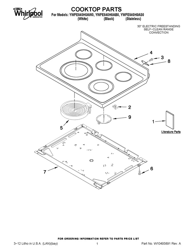 Diagram for YWFE540H0AW0