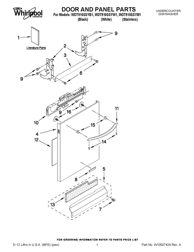 Diagram for WDT910SSYW1