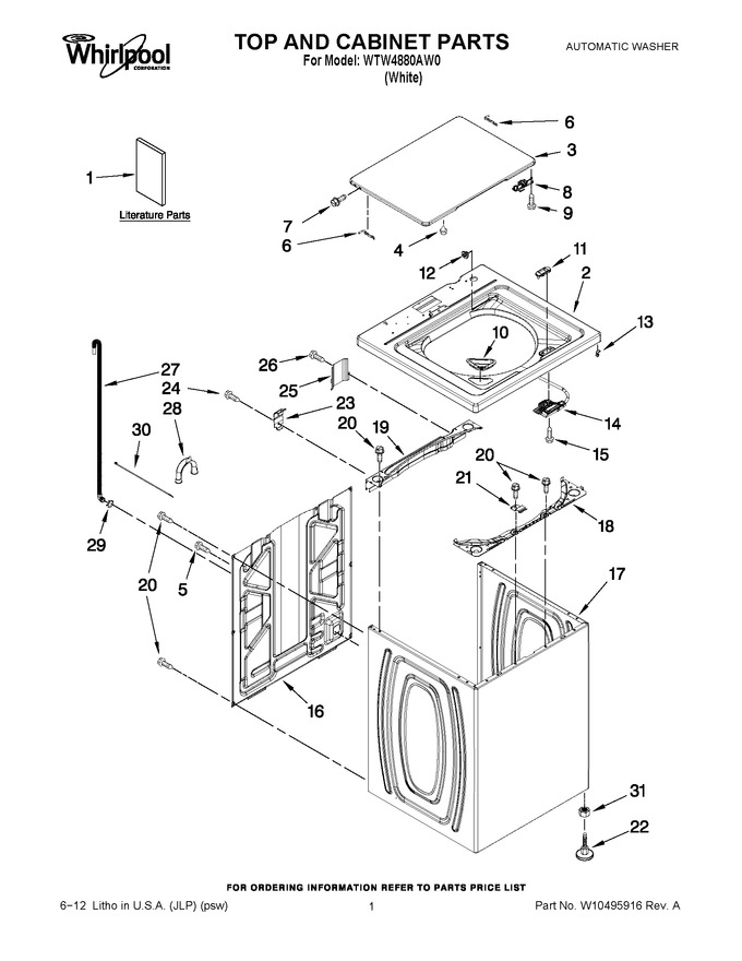 Diagram for WTW4880AW0