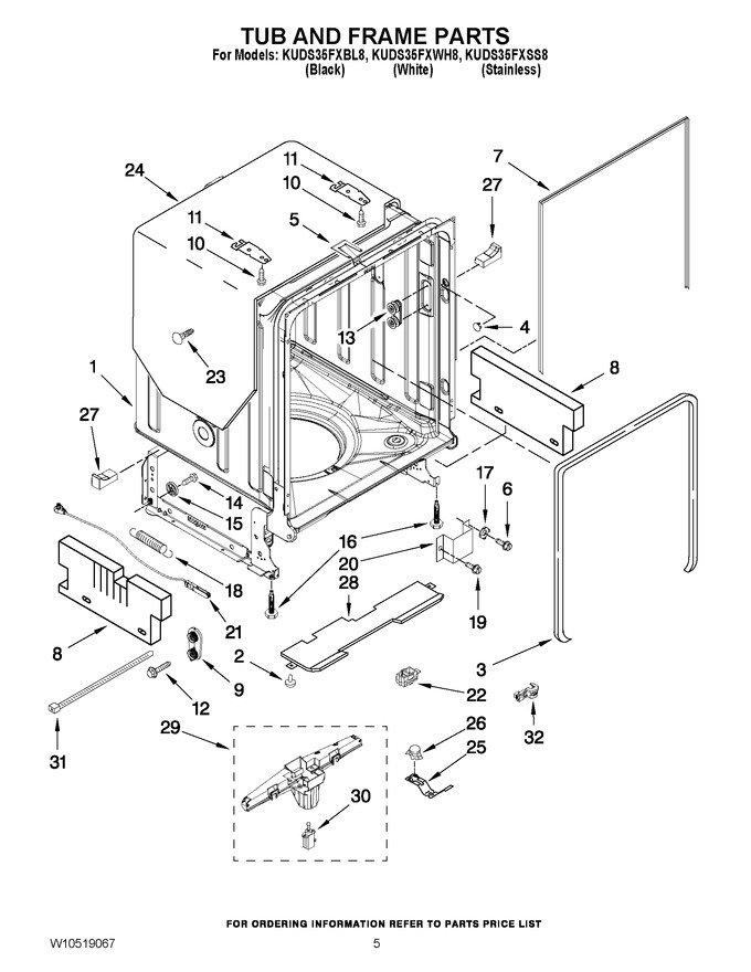 Diagram for KUDS35FXWH8