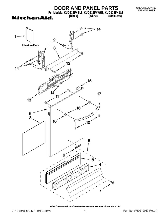 Diagram for KUDS35FXWH8