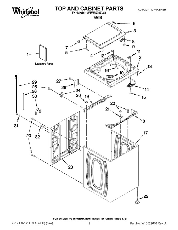 Diagram for WTW5500XW3