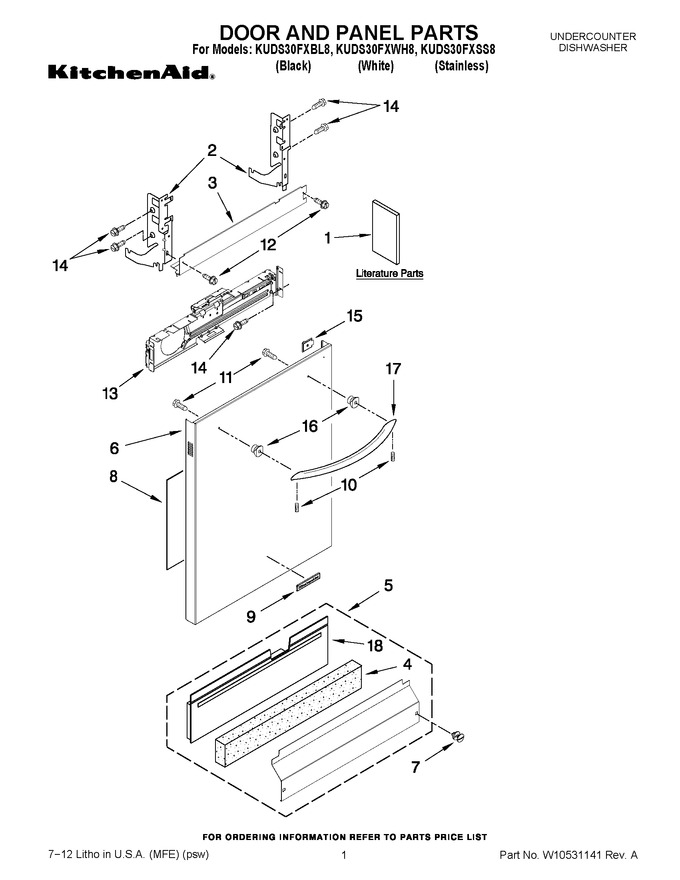 Diagram for KUDS30FXWH8