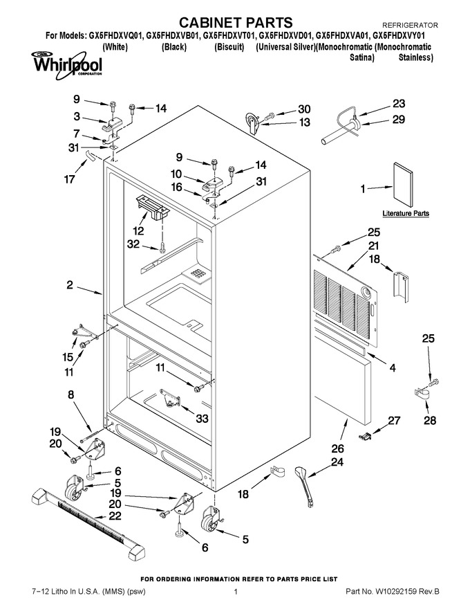 Diagram for GX5FHDXVY01