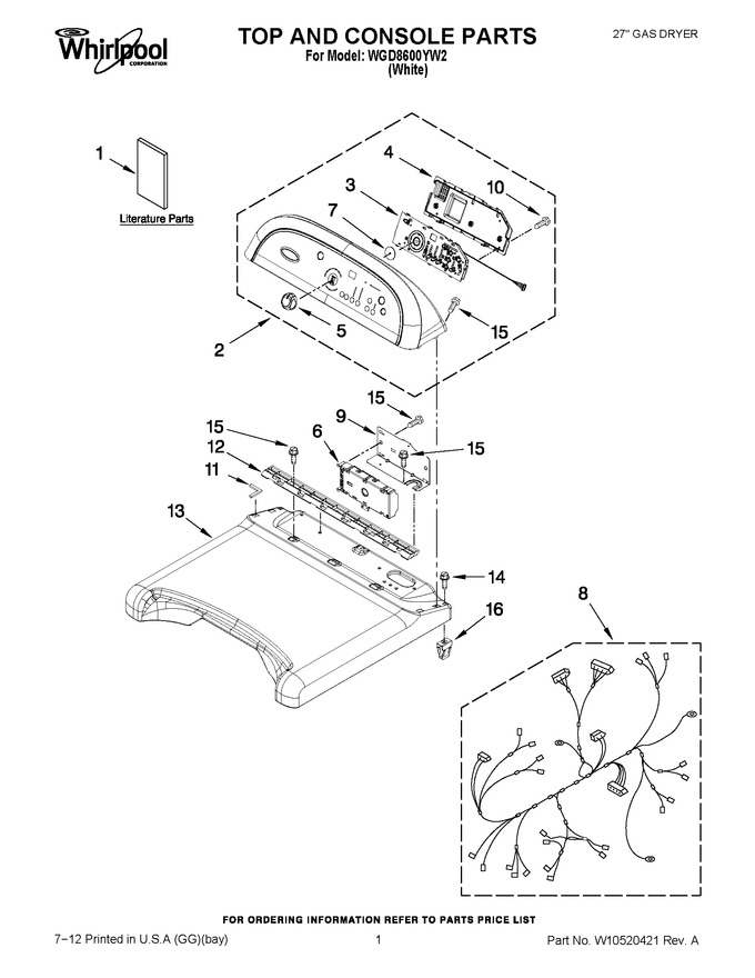 Diagram for WGD8600YW2