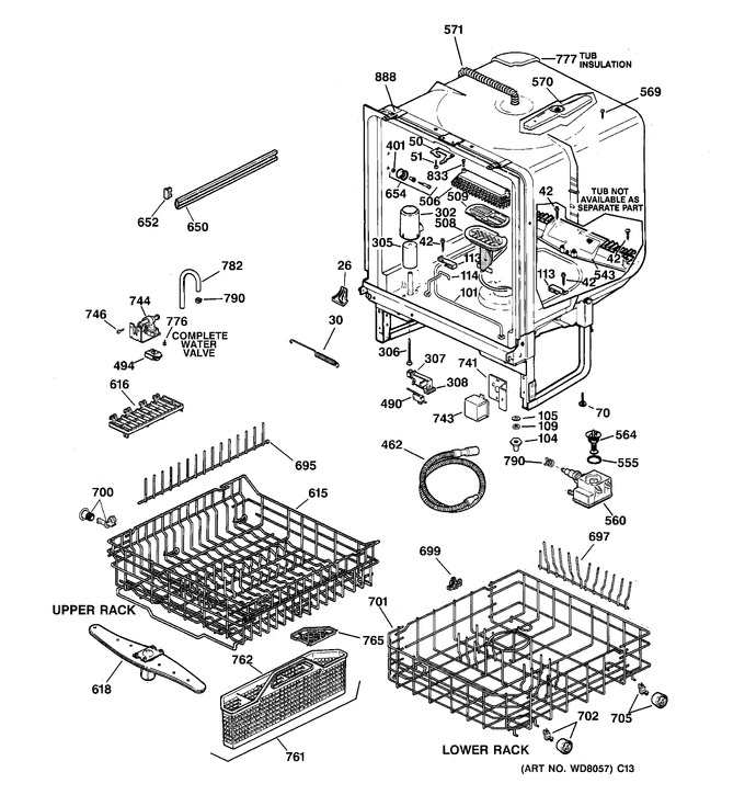 Diagram for GSD5130D02WW