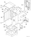 Diagram for Cabinet, Exhaust Duct And Base - Stacked Dryers