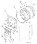 Diagram for Front Bulkhead, Air Duct, Felt Seal And Cylinder