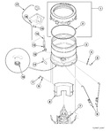 Diagram for Outer Tub, Cover, Bearing And Seal Housing, Pressure Hose And counterweight